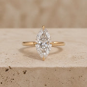 1.5 CT Marquise Lab-Grown Diamond Art Deco Compass-Prong Engagement Ring