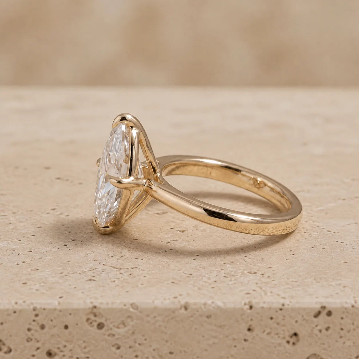 1.5 CT Marquise Lab-Grown Diamond Art Deco Compass-Prong Engagement Ring