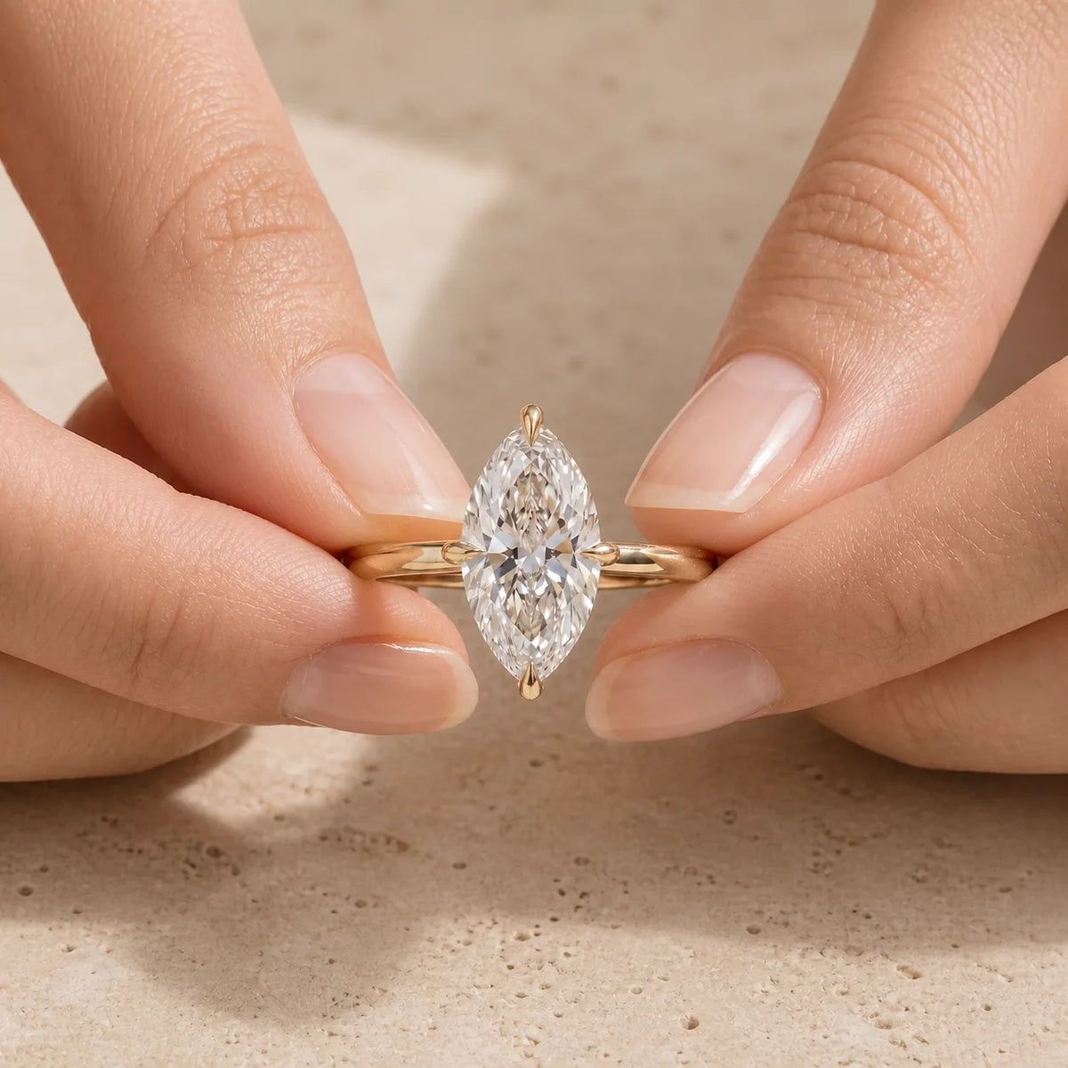 1.5 CT Marquise Lab-Grown Diamond Art Deco Compass-Prong Engagement Ring