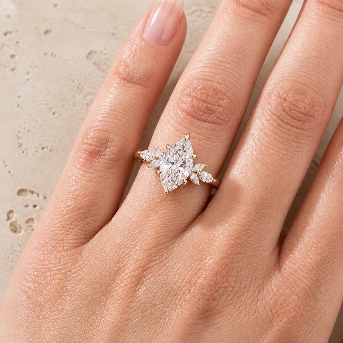 1.5 CT Marquise Lab-Grown Diamond Engagement Ring