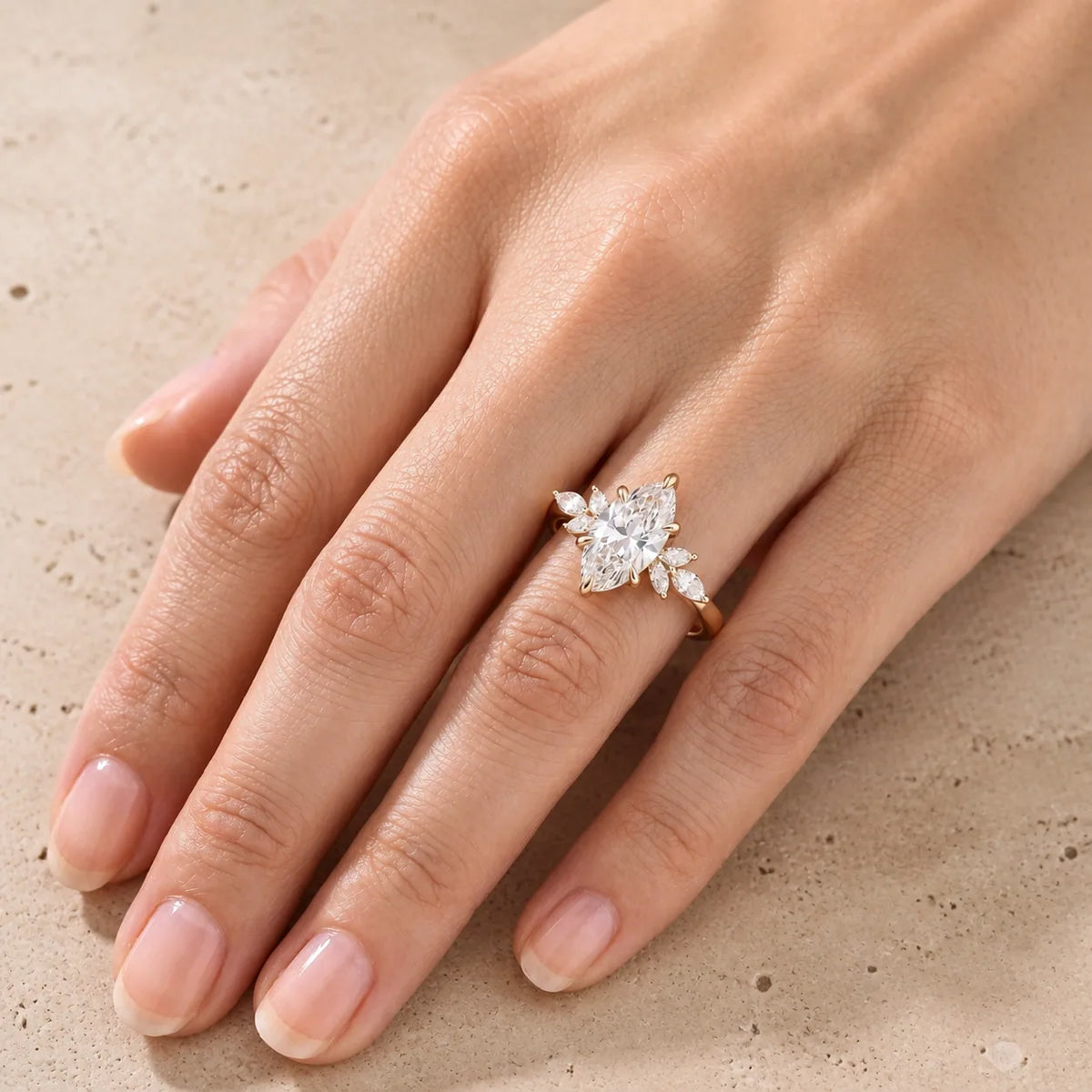 1.5 CT Marquise Lab-Grown Diamond Engagement Ring
