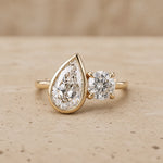 1.7 CT Pear & Round Lab-Grown Diamond Toi et Moi Ring