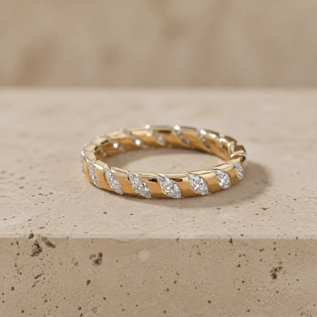 1.75 CTW Marquise & Round Lab-Grown Diamond Diagonal Eternity Band
