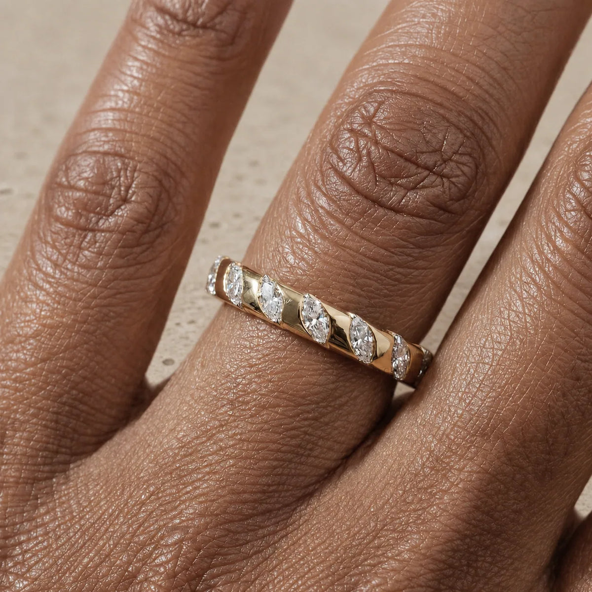 1.75 CTW Marquise & Round Lab-Grown Diamond Diagonal Eternity Band