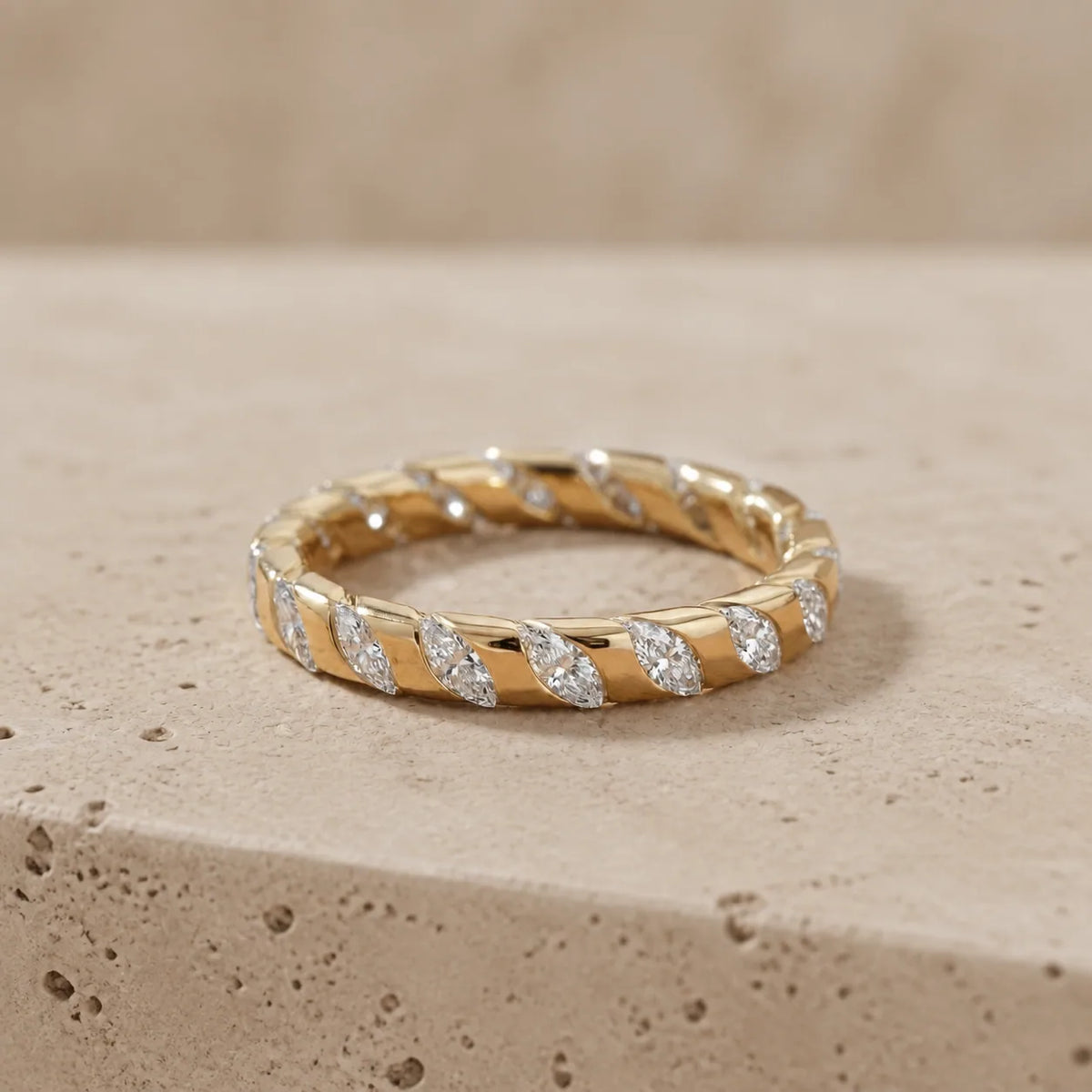 1.75 CTW Marquise & Round Lab-Grown Diamond Diagonal Eternity Band