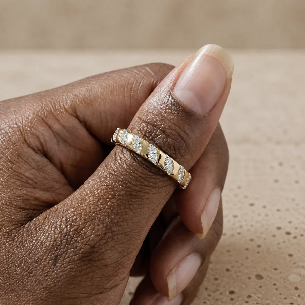 1.75 CTW Marquise & Round Lab-Grown Diamond Diagonal Eternity Band