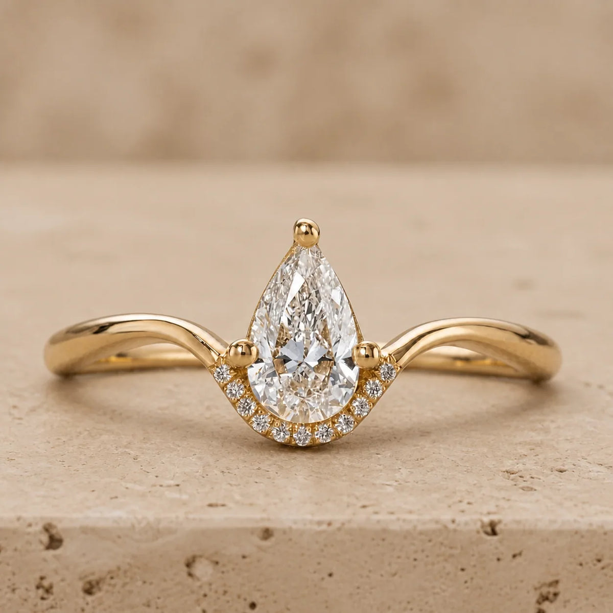 1 CT Pear Lab-Grown Diamond Engagement Ring