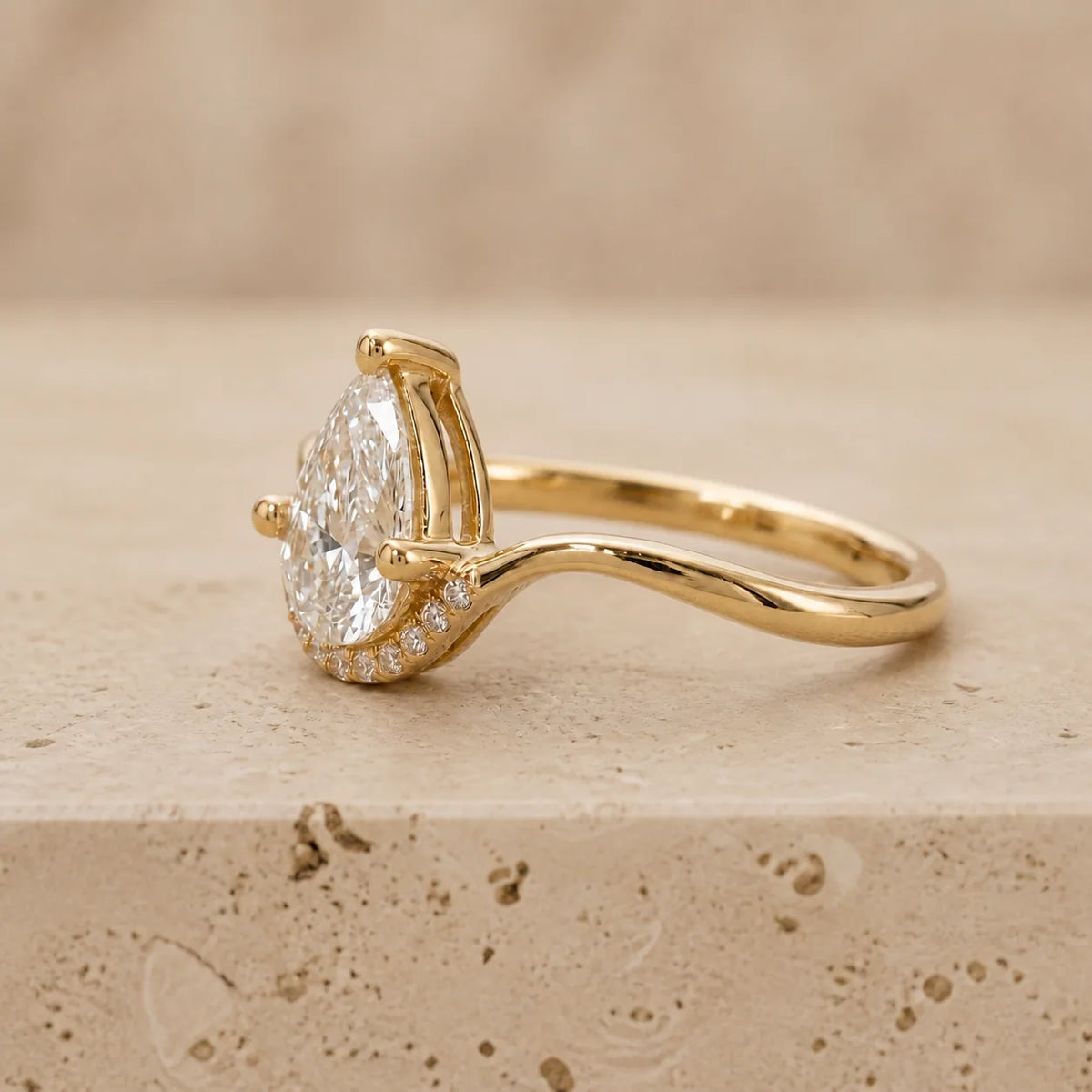 1 CT Pear Lab-Grown Diamond Engagement Ring