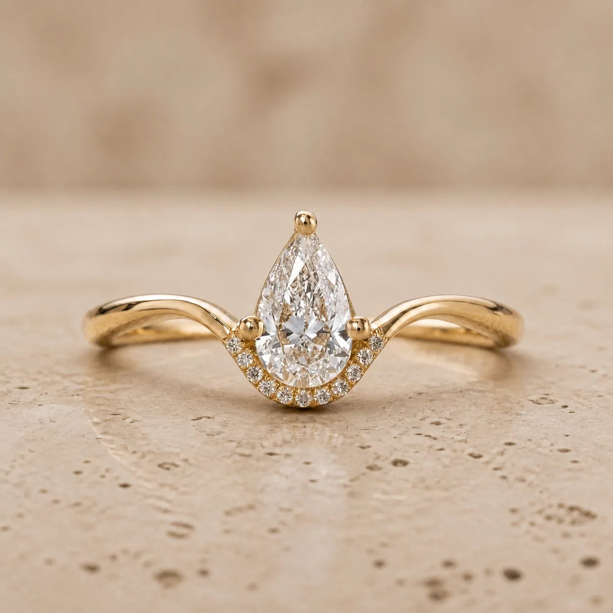 1 CT Pear Lab-Grown Diamond Engagement Ring