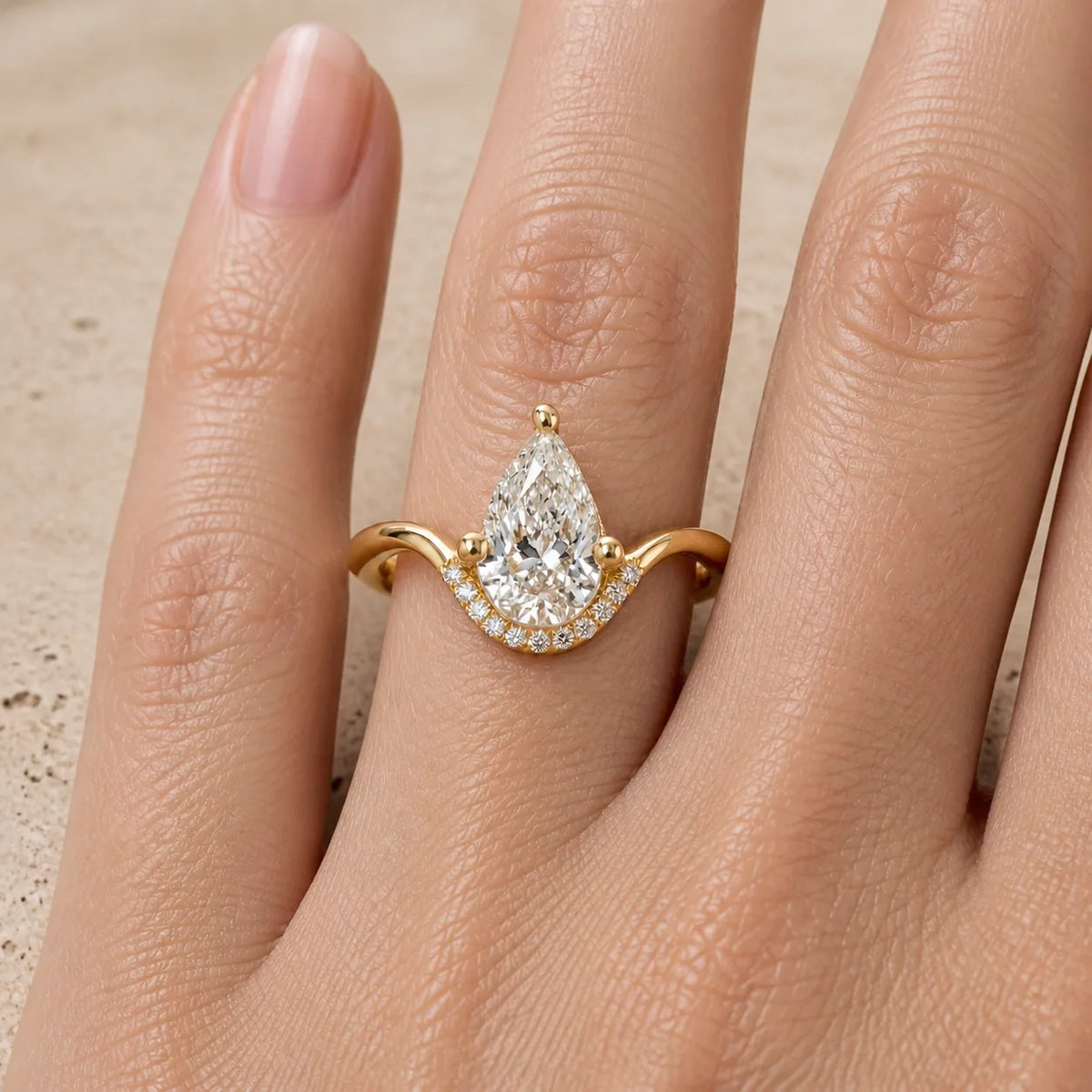 1 CT Pear Lab-Grown Diamond Engagement Ring
