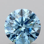 1.04ct Round Lab Grown Diamond (Colour Fancy Vivid Blue, Clarity SI2, Cut ID, IGI Certified)