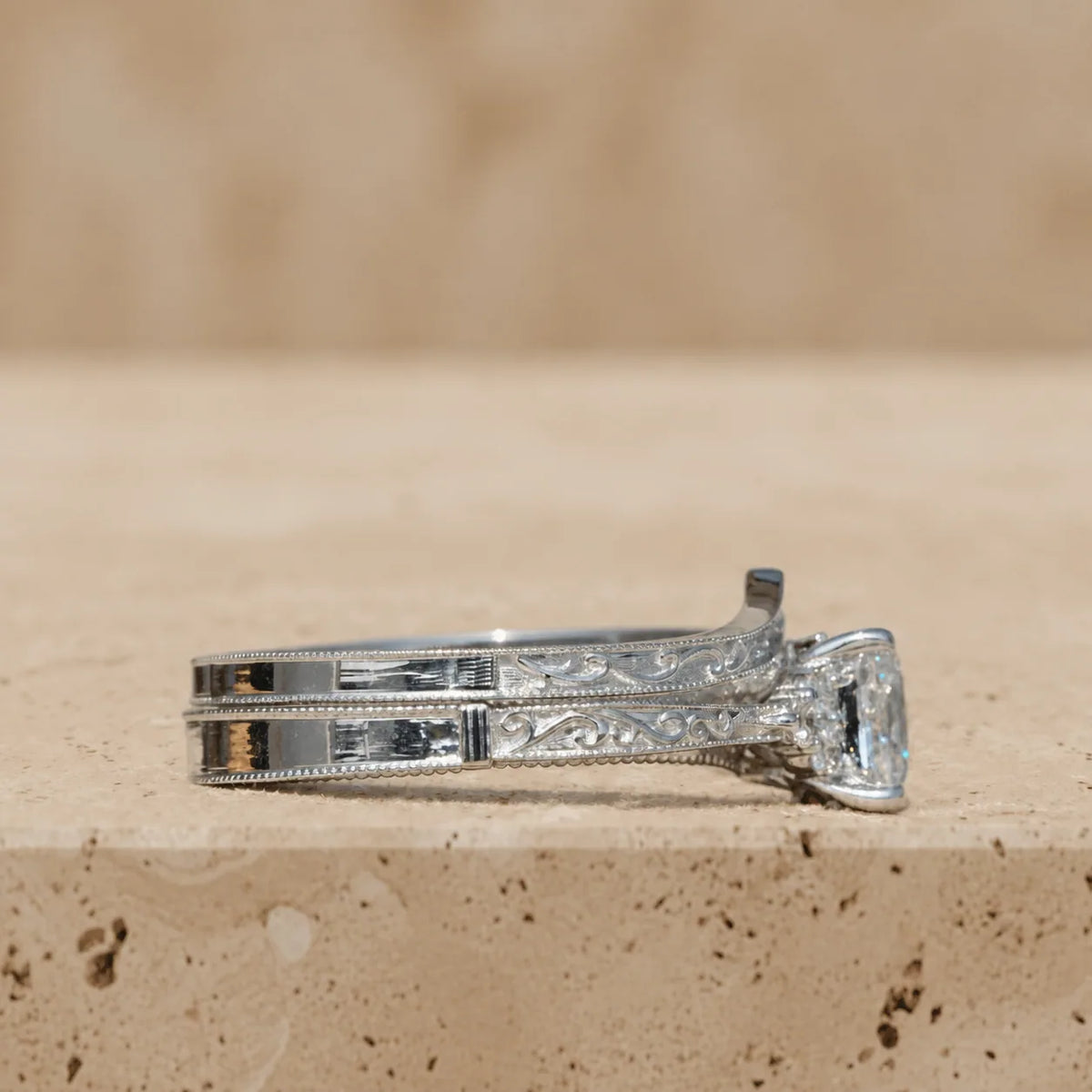 1.25 CT Princess Cut Lab-Grown Diamond Cluster Bridal Ring Set