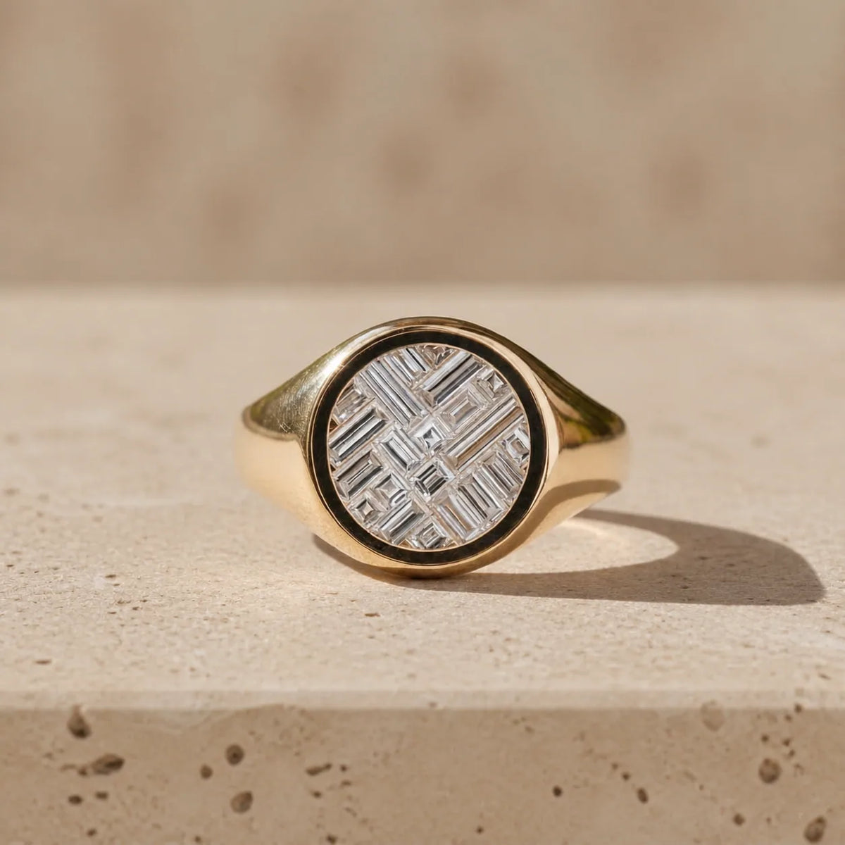 1.5 CT Baguette Cut Lab-Grown Diamond Bezel-Set Signet Ring