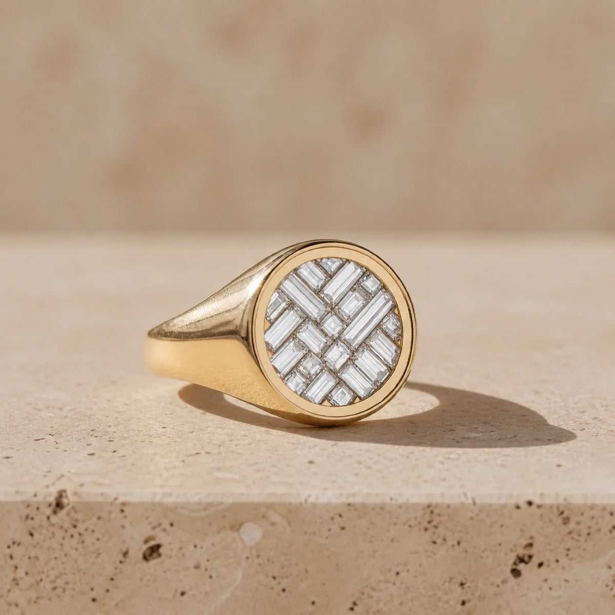1.5 CT Baguette Cut Lab-Grown Diamond Bezel-Set Signet Ring