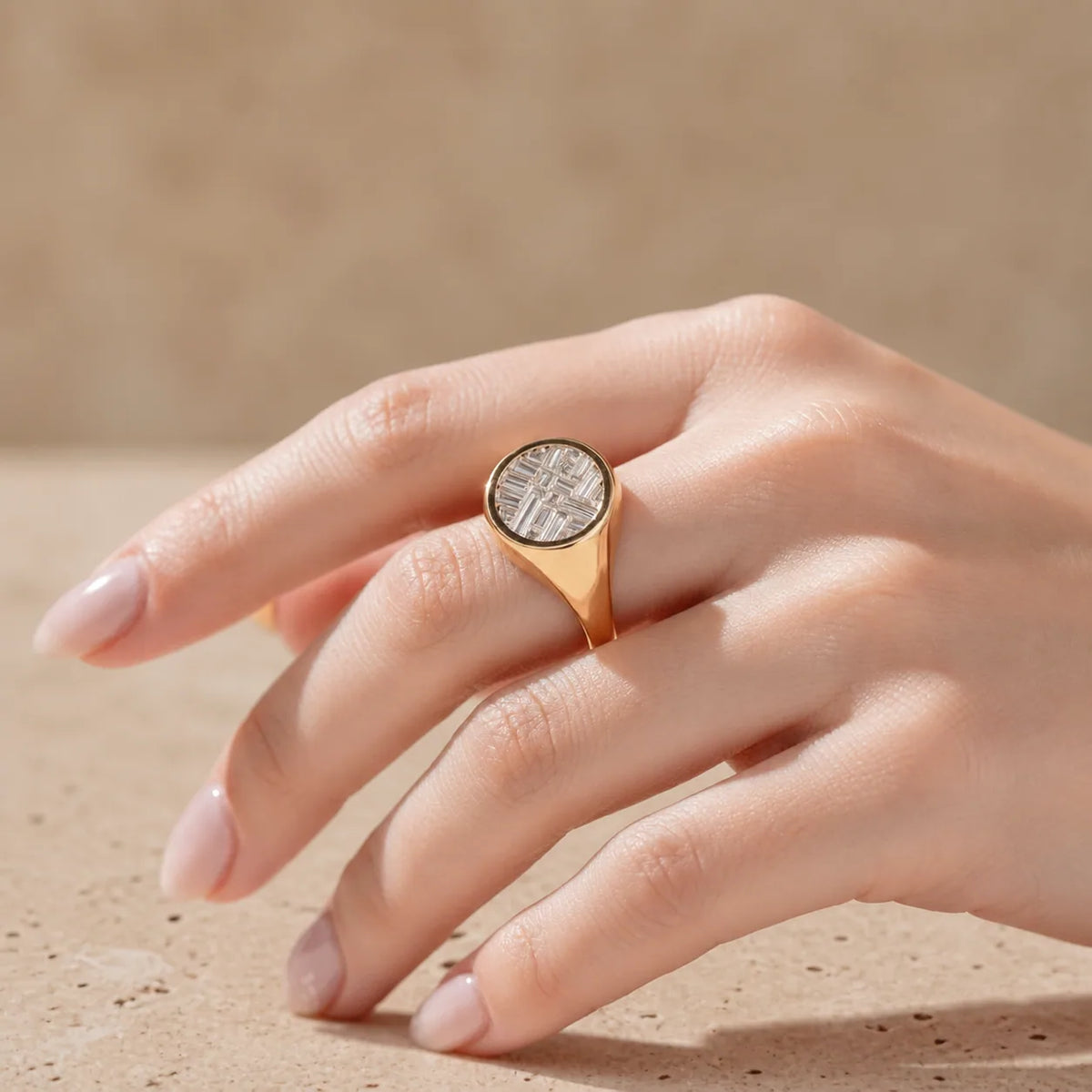 1.5 CT Baguette Cut Lab-Grown Diamond Bezel-Set Signet Ring