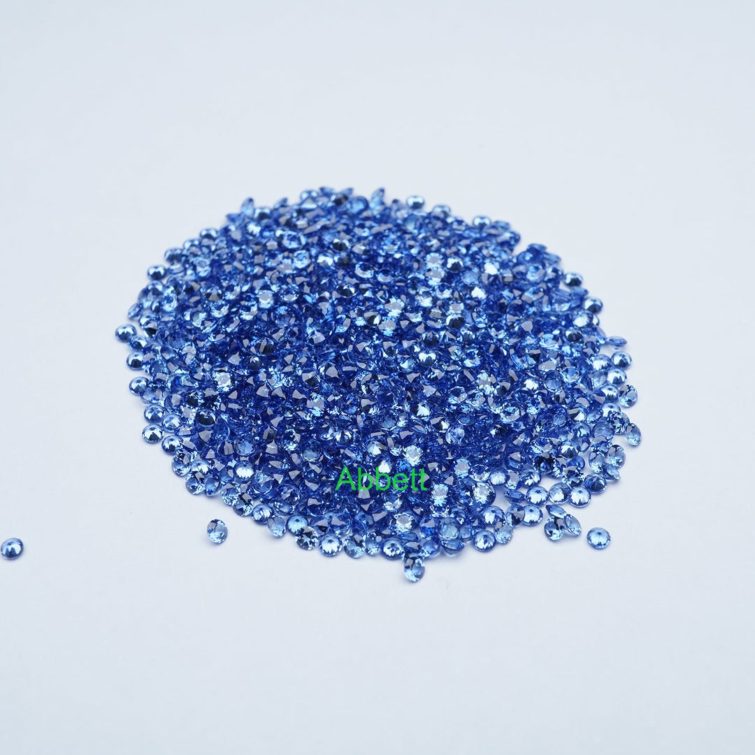 Round melee lab grown blue sapphire