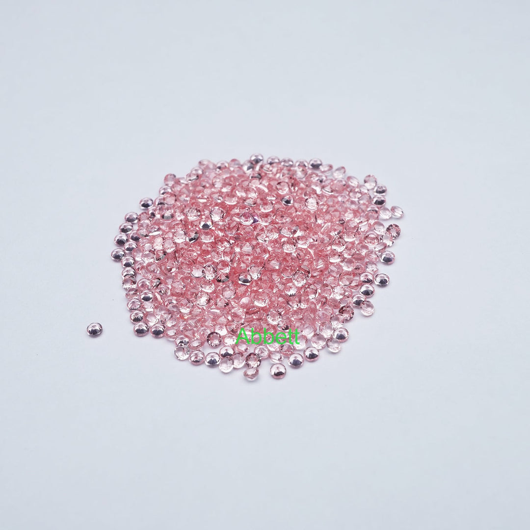 Round melee lab grown padparadscha sapphire