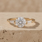 1 CT Round Cut Lab-Grown Diamond Three-Stone Engagement Ring