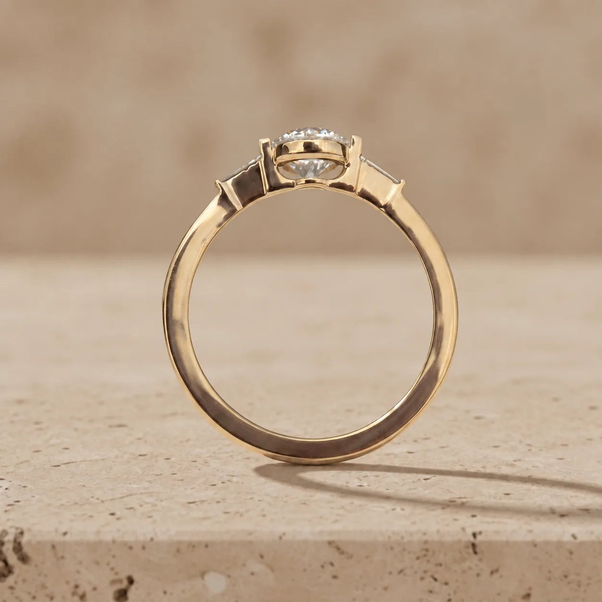 1 CT Round Cut Lab-Grown Diamond Three-Stone Engagement Ring