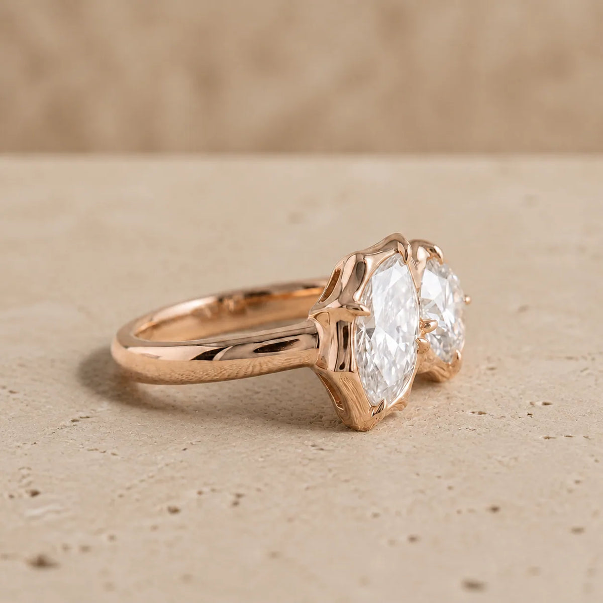 2.2 CT Marquise & Round Lab-Grown Diamond Toi et Moi Ring