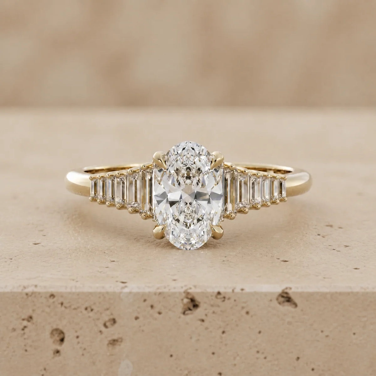 2.3 CT Oval Lab-Grown Diamond Antique-Inspired Engagement Ring