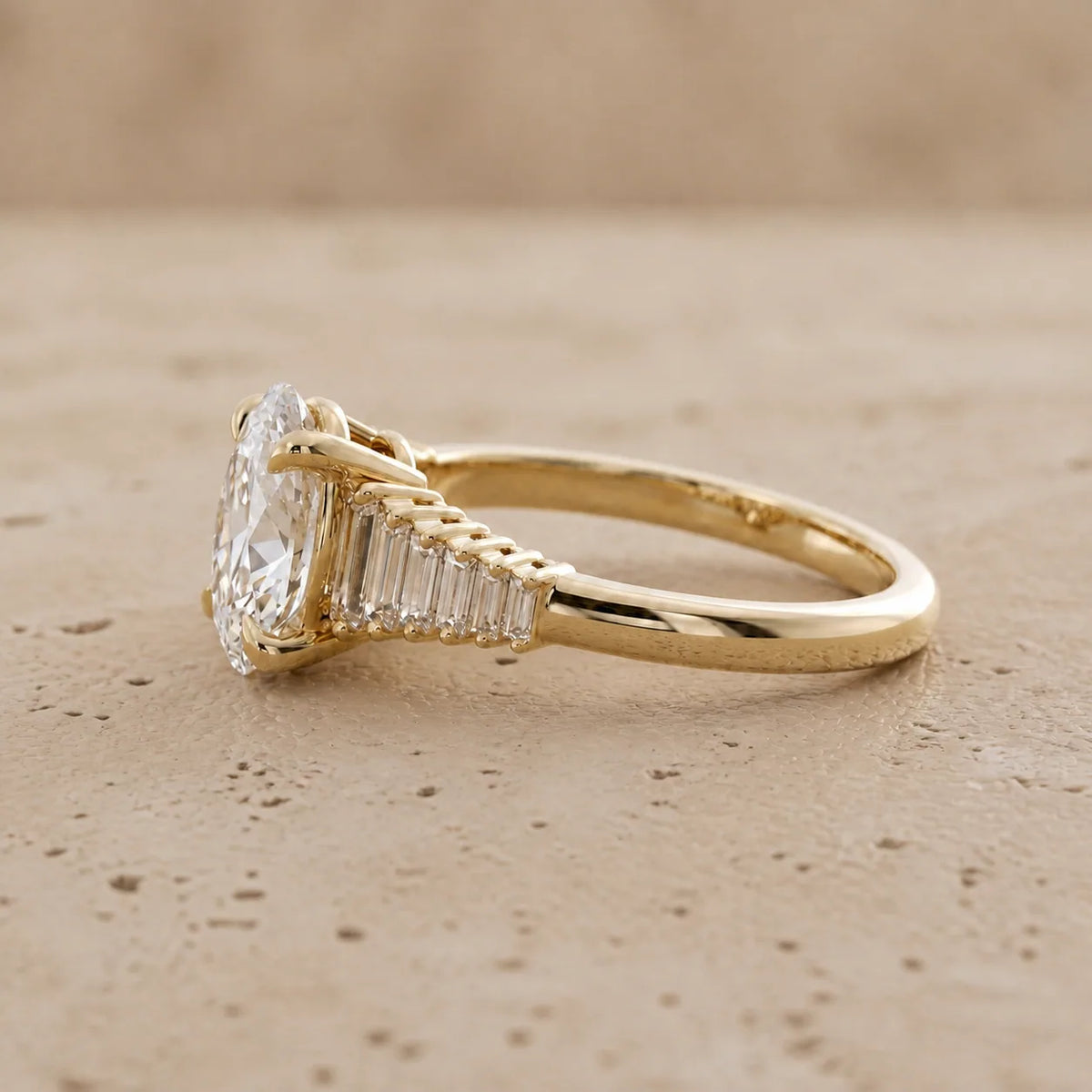 2.3 CT Oval Lab-Grown Diamond Antique-Inspired Engagement Ring