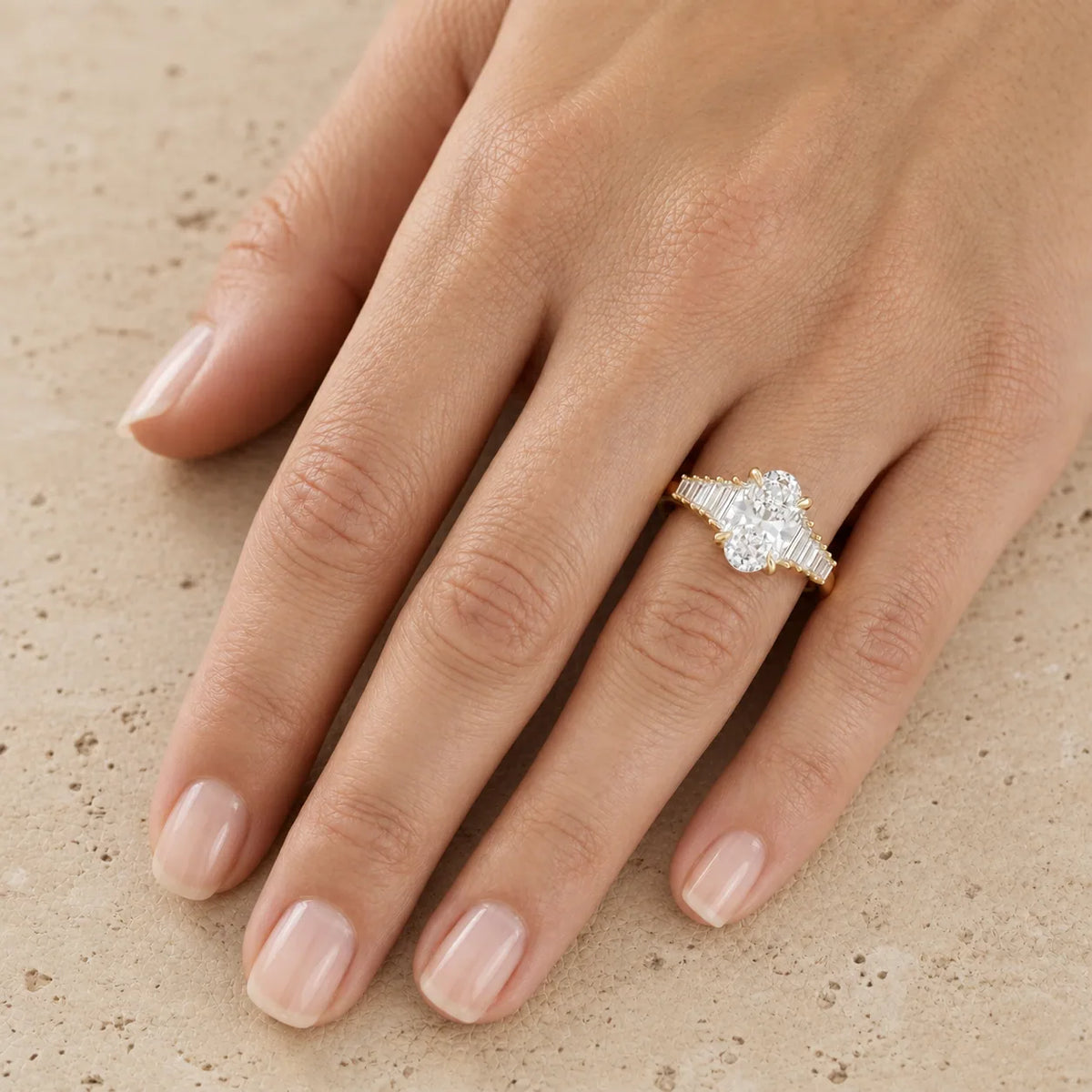2.3 CT Oval Lab-Grown Diamond Antique-Inspired Engagement Ring