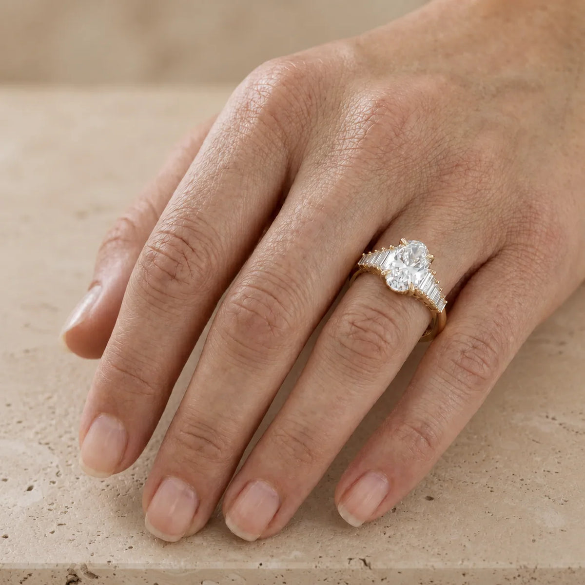2.3 CT Oval Lab-Grown Diamond Antique-Inspired Engagement Ring