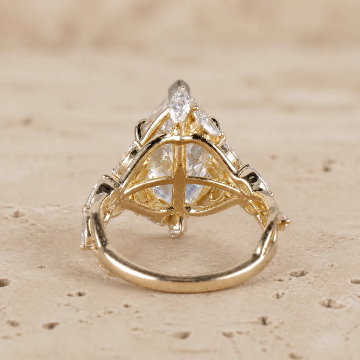 2.4 CT Marquise Lab-Grown Diamond Art Deco Cluster Leaf & Vine Engagement Ring