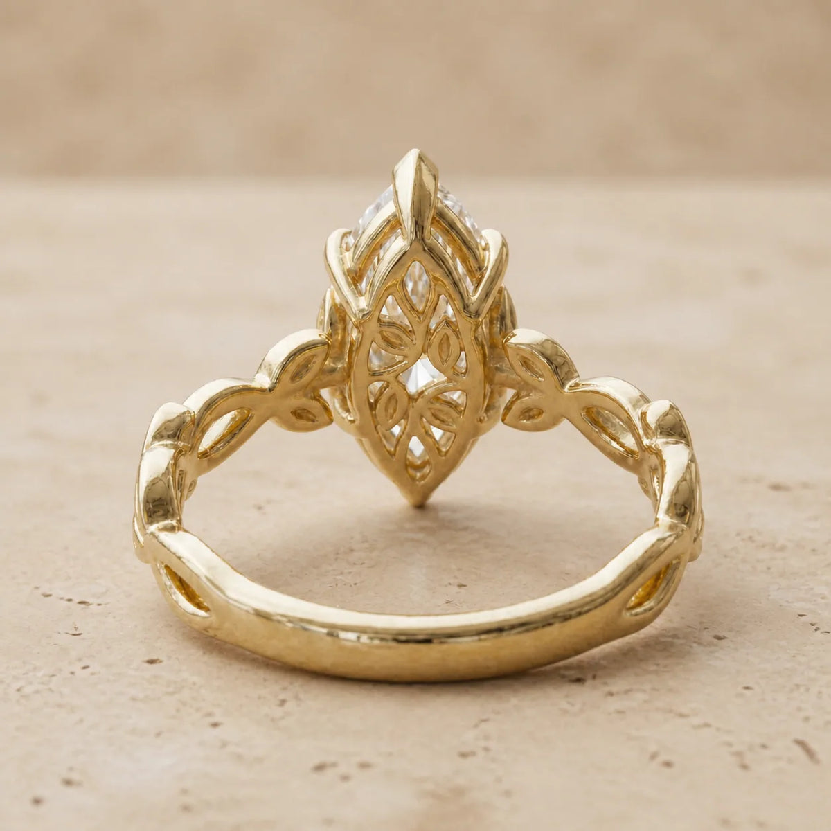 2.4 CT Marquise Lab-Grown Diamond Art Deco Nature-Inspired Engagement Ring