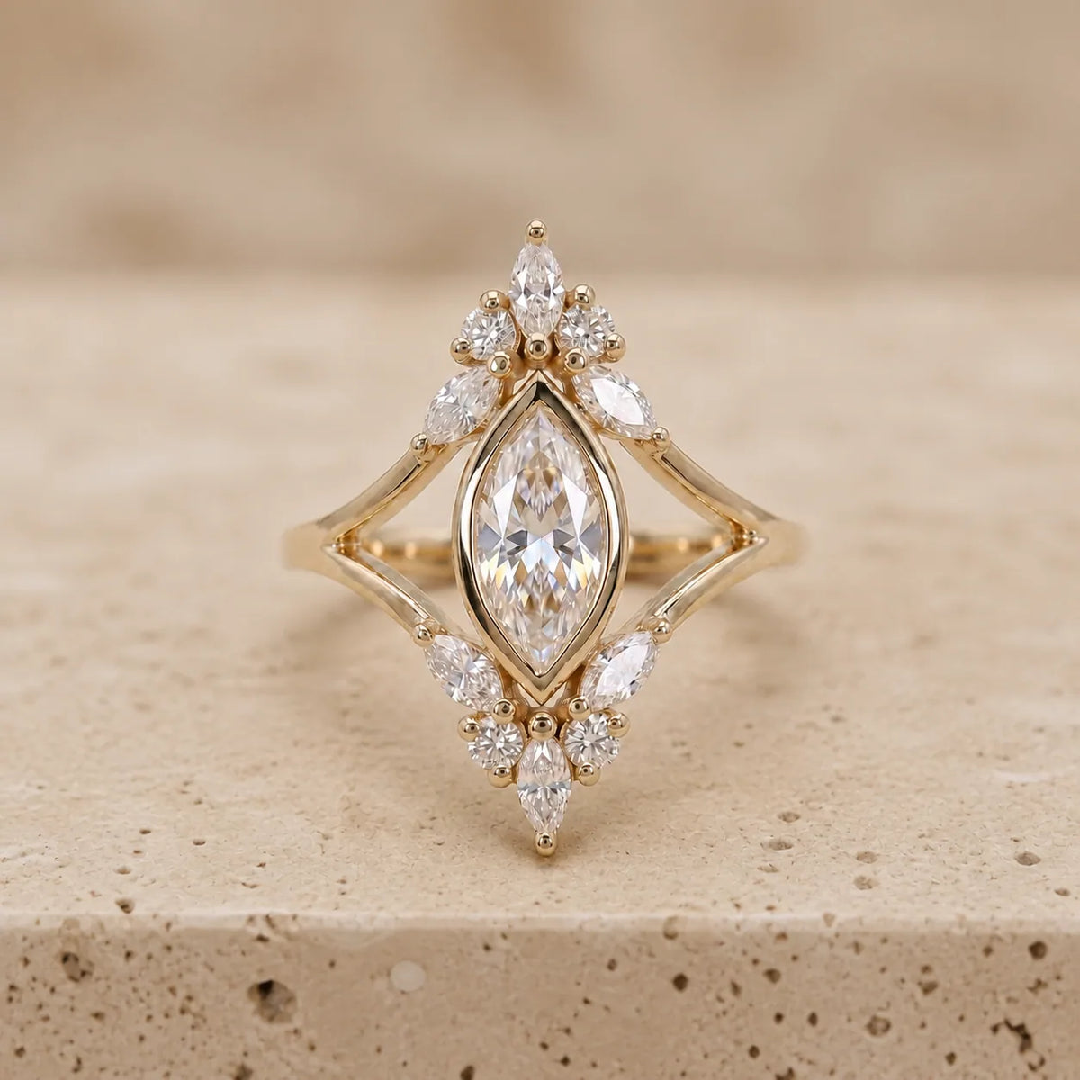 2.4 CT Marquise Lab-Grown Diamond Bezel-Set Engagement Ring