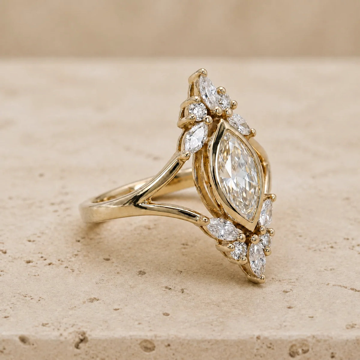 2.4 CT Marquise Lab-Grown Diamond Bezel-Set Engagement Ring