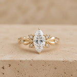 2.4 CT Marquise Lab-Grown Diamond Nature-Inspired Engagement Ring