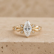 2.4 CT Marquise Lab-Grown Diamond Nature-Inspired Engagement Ring