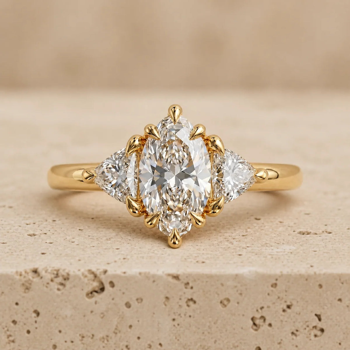 2.4 CT Marquise Lab-Grown Diamond Three-Stone Engagement Ring