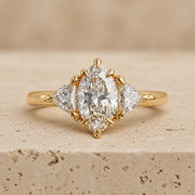 2.4 CT Marquise Lab-Grown Diamond Three-Stone Engagement Ring