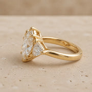 2.4 CT Marquise Lab-Grown Diamond Three-Stone Engagement Ring