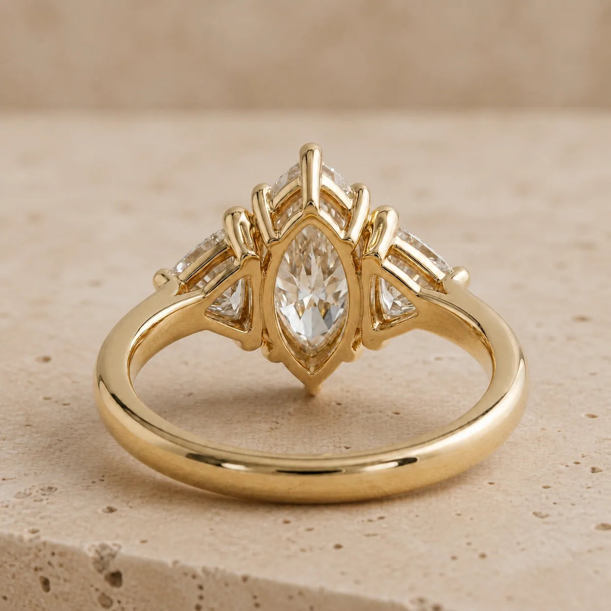 2.4 CT Marquise Lab-Grown Diamond Three-Stone Engagement Ring