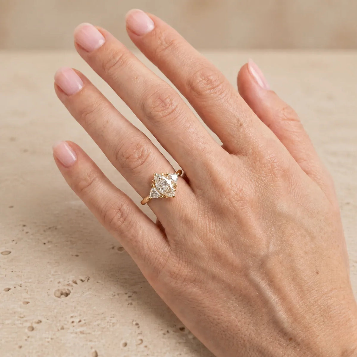 2.4 CT Marquise Lab-Grown Diamond Three-Stone Engagement Ring