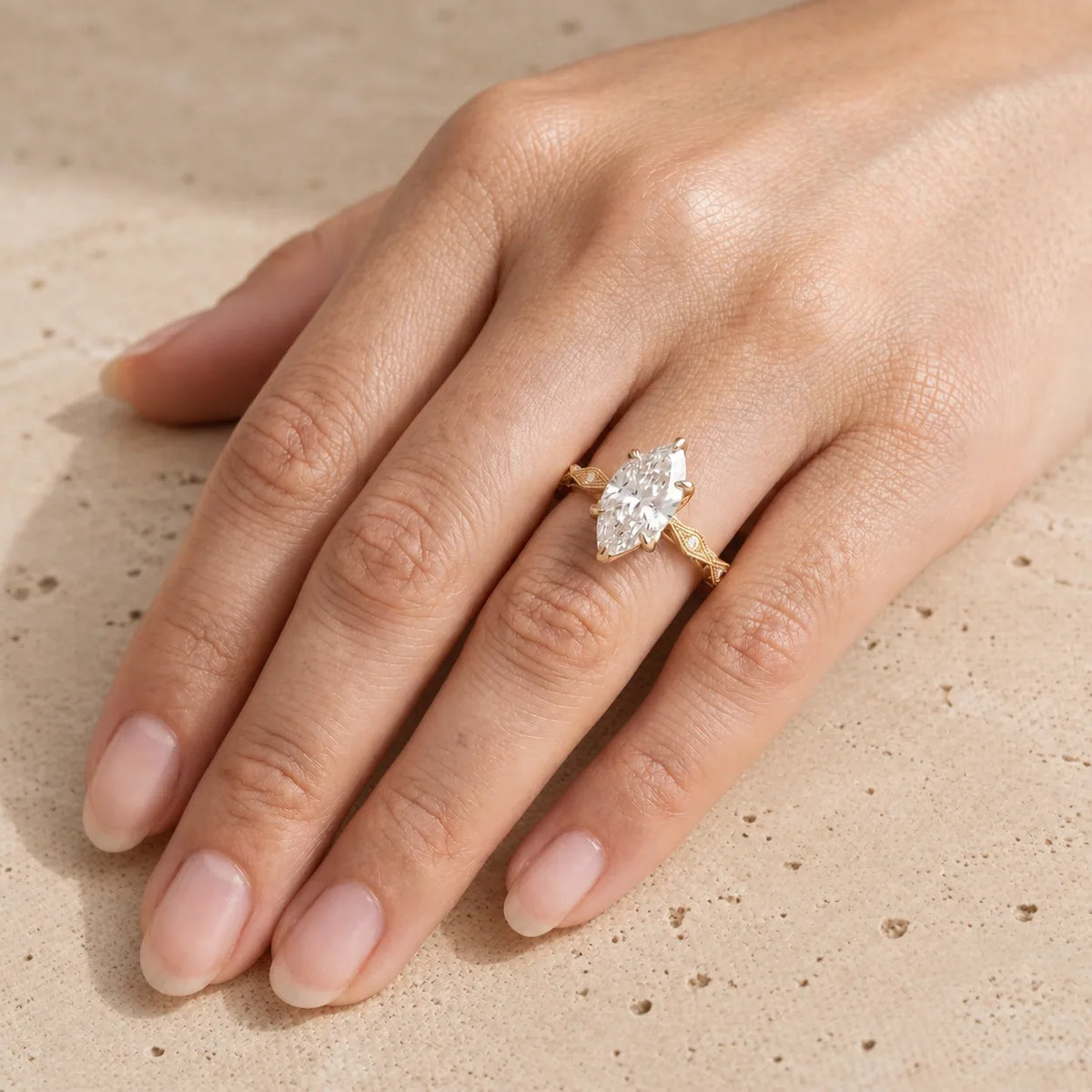 2.4 CT Marquise Lab-Grown Diamond Victorian-Inspired Engagement Ring
