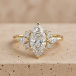 2.4 CT Marquise Lab-Grown Diamond Vintage-Inspired Cluster Engagement Ring
