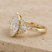 2.4 CT Marquise Lab-Grown Diamond Vintage-Inspired Cluster Engagement Ring