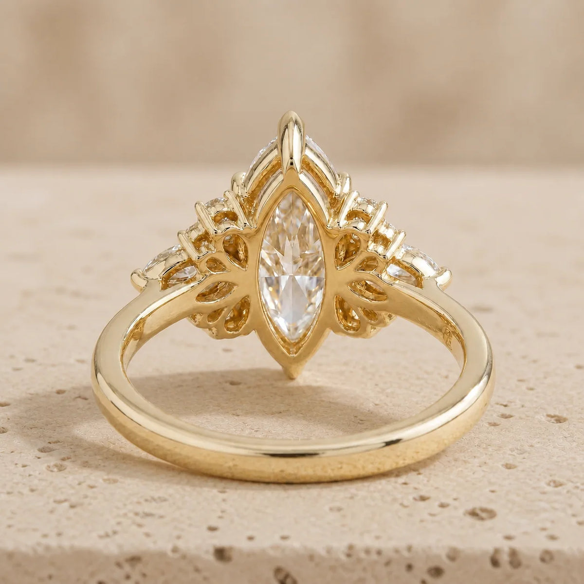 2.4 CT Marquise Lab-Grown Diamond Vintage-Inspired Cluster Engagement Ring