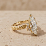 2.4 CT Marquise Lab-Grown Diamond Vintage-Inspired Nature-Inspired Engagement Ring