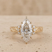 2.4 CT Marquise Lab-Grown Diamond Vintage-Inspired Nature-Inspired Engagement Ring
