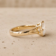 2.5 CT Asscher Lab-Grown Diamond Georgian-Inspired Bezel-Set Split-Shank Engagement Ring
