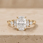 2.5 CT Cushion Lab-Grown Diamond Five-Stone Engagement Ring