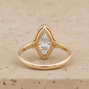 2.5 CT Marquise Lab-Grown Diamond Art Deco Bezel-Set Split-Shank Engagement Ring