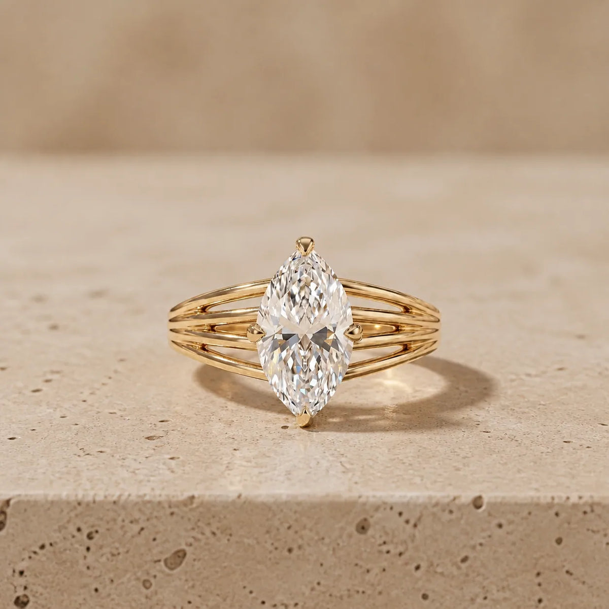 2.5 CT Marquise Lab-Grown Diamond Engagement Ring
