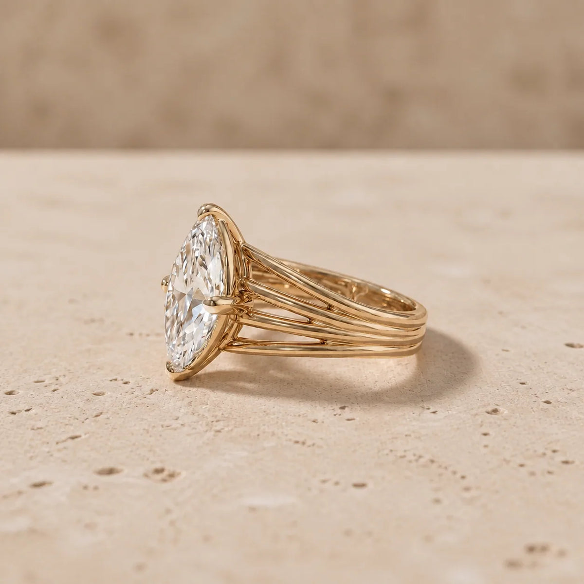 2.5 CT Marquise Lab-Grown Diamond Engagement Ring